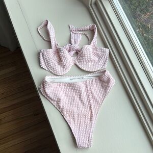 Abercrombie & Fitch Pink Textured Bikini